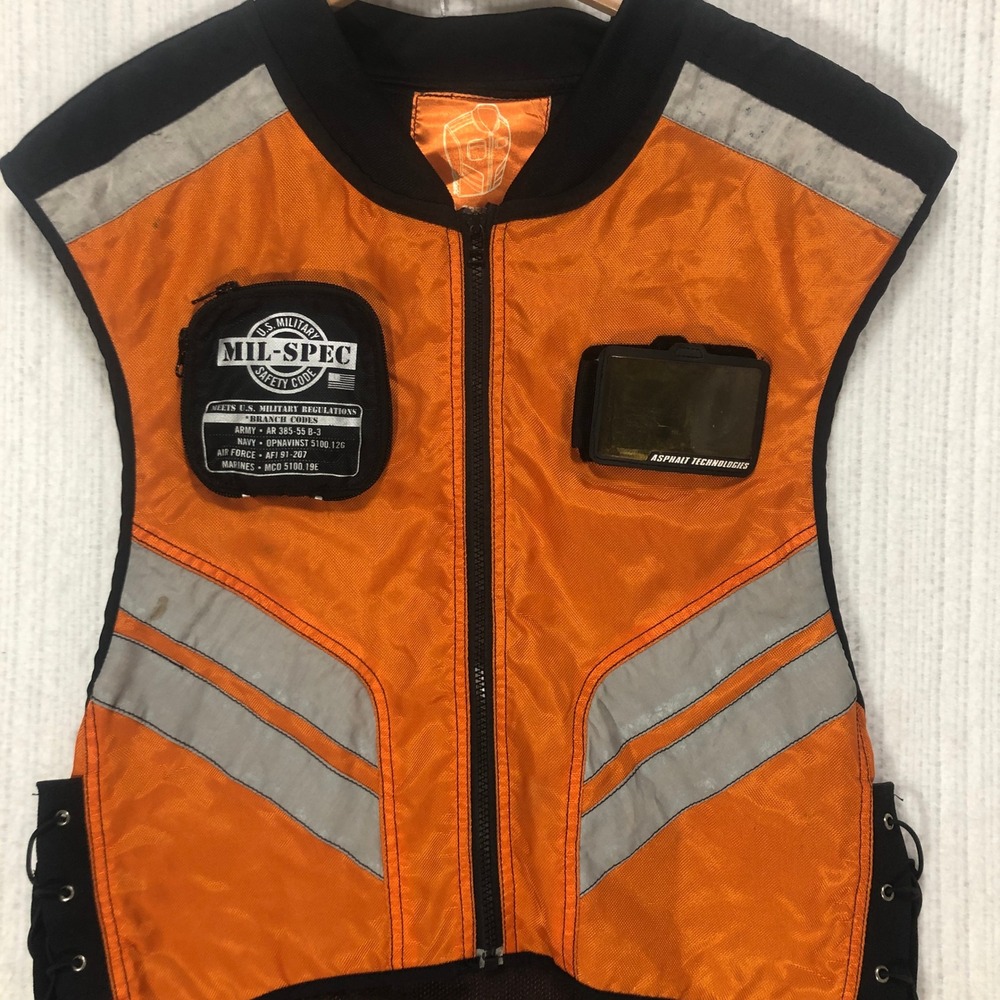 Icon‎ Mil Spec Motorcycle Safety Vest Orange Reflective Asphalt Technologies Reg